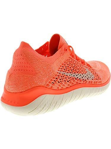Nike Womens Free Rn Flyknit 2018 Low Top Lace Up Running, Orange, Size 7.0