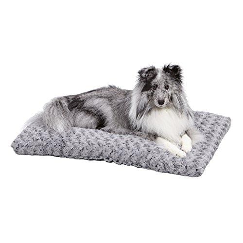 Plush Dog Bed | Ombré Swirl Dog Bed & Cat Bed | Gray 29L x 21W x 2H-Inches for Medium Dog Breeds