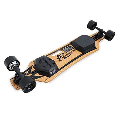 AC Electric Skateboard 350W Motor Longboard with Wireless Remote Control 6 Layers Maple 2 Layers Bamboo Bendable Deck and Smooth PU Caster Samsung Battery Cell