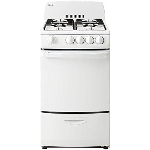 Danby DR200WGLP 20-Inch Gas Range with 4 Burners, Electronic Ignition and 2.4 Cubic Feet Oven, White
