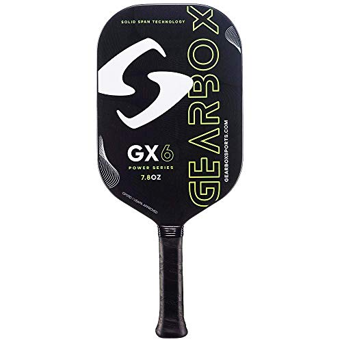 Gearbox GX6 Power 7.8oz 3-5/8in Carbon Fiber Neon Yellow Pickleball Paddle