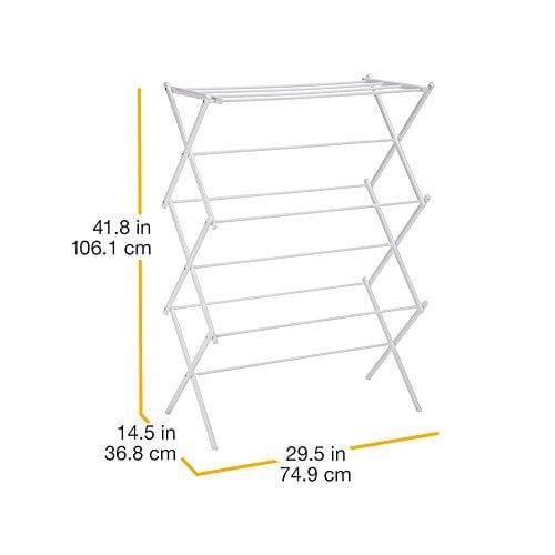 AmazonBasics Foldable Clothes Drying Laundry Rack - White