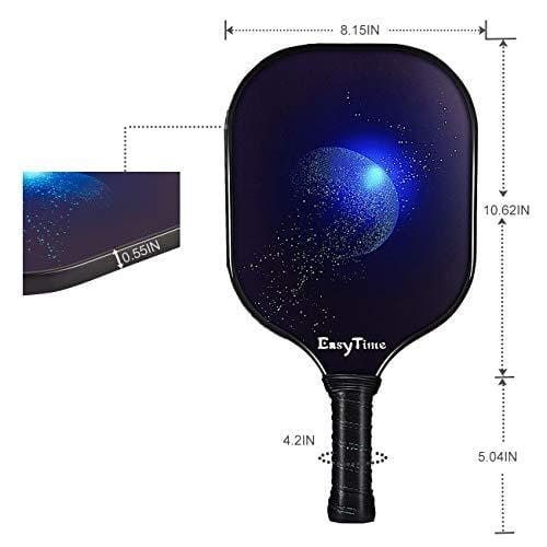 EasyTime Pickleball Paddle Graphite Pickleball Racket USAPA Approved Polypro Honeycomb Composite Core Paddles with Free Grip Strip & Racket Cover