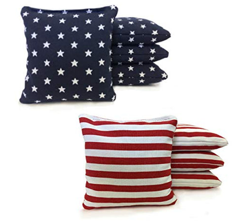 Johnson Enterprises, LLC 8 Standard Corn Filled Regulation Duck Cloth Cornhole Bags 17 Colors Available (You Pick)!! (Stars/Stripes)