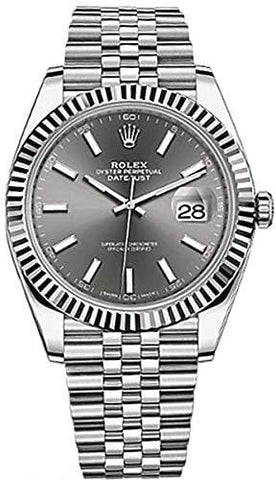 Men's Rolex Datejust 41 Dark Rhodium Dial Stainless Steel Watch on Jubilee Bracelet [product _type] Rolex - Ultra Pickleball - The Pickleball Paddle MegaStore