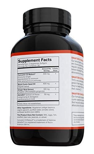 Smarter Turmeric Curcumin - Potency and Absorption in a SoftGel | The Most Active Form of Curcuminoid Found in the Turmeric Root | 95% Tetra-Hydro Curcuminoids (180 Count - 3 Month Supply)