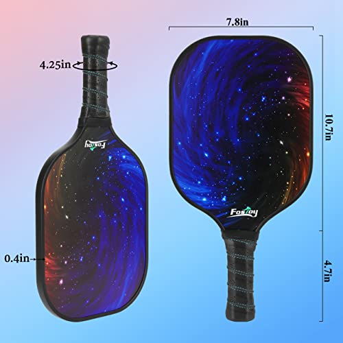 Pickleball Rackets Paddles, Fiberglass Surface Pickle Ball Rackets Set of 2, USAPA Approved, with 4 Balls,1 Pickleball Bag Racquet for Men and Women