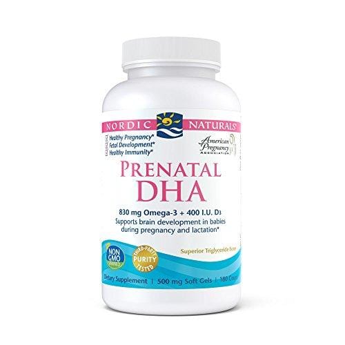 Nordic Naturals - Prenatal DHA, Supports Brain Development in Babies During Pregnancy and Lactation, 180 Soft Gels