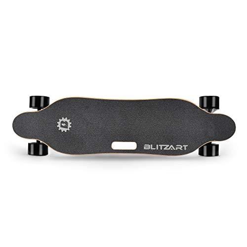 BLITZART Tornado 38" Electric Longboard E-Skateboard Motorized Electronic 17mph Hub-Motor 3.5" PU Wheels (Black)