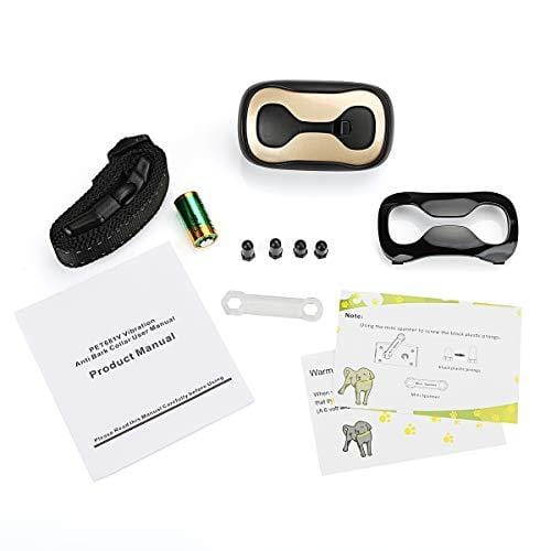 Bark Collar 7 Adjustable Sensitivity No Bark Collar Beep/Vibration Mode No Shock Anti-Barking Collar for Small Medium Large Dogs(Black&Gold)
