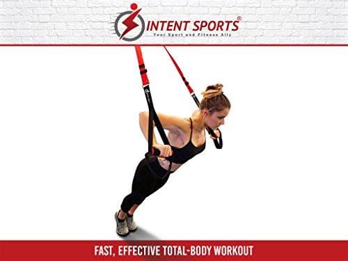Bodyweight Fitness Resistance Trainer Kit with Pro Straps for Door, Pull up Bar or Anchor Point. Lean, Light, Extra Durable for Complete Body Workouts. E-Book "12 Week Program" (Patent Pending)