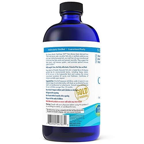 Nordic Naturals Arctic CLO - Cod Liver Oil Promotes Heart and Brain Health, Supports Immune and Nervous Systems, Orange, 16 Ounces