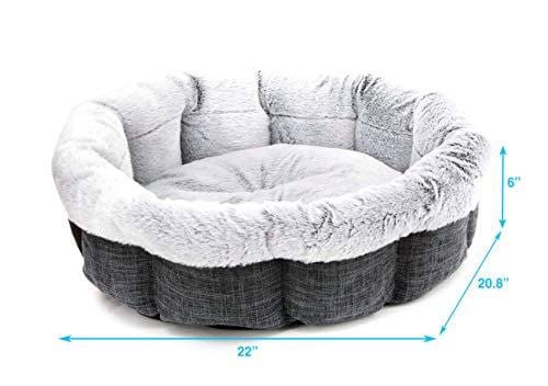 Best Pet Supplies Round Bed for Pet, Medium, Charcoal (Round)