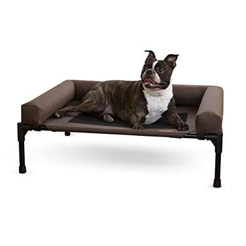K&H Pet Products Original Bolster Pet Cot Elevated Pet Bed, Chocolate/Mesh,  Medium
