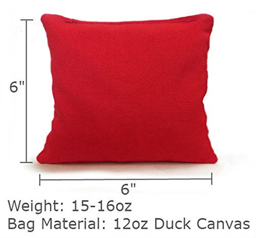 Johnson Enterprises, LLC 8 Standard Corn Filled Regulation 6"x6" Duck Cloth Cornhole Bags! (Red/Royal)