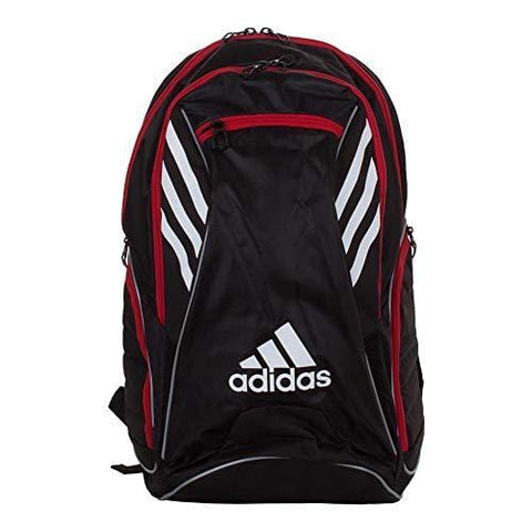 adidas Tour Tennis Racquet Backpack, Black/White/Scarlet, One Size