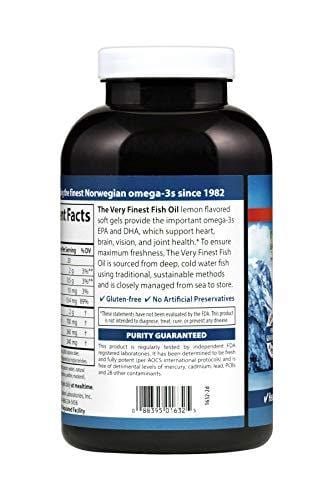 Carlson - The Very Finest Fish Oil, 700 mg Omega-3s, Norwegian, Sustainably Sourced, Lemon, 240 soft gels
