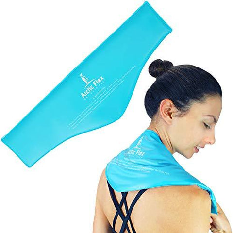 Arctic Flex Neck Ice Pack - Cold Compress Shoulder Therapy Wrap - Cool, Reusable Medical Freezer Gel Pad for Swelling, Injuries, Headache, Cooler - Flexible Hot Microwaveable Heat - Men, Women