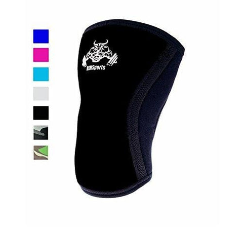 RIMSports Premium Lifting Knee Sleeve7mm Best Knee Wraps Squats Support and Compression Weightlifting Bodybuilding Jogging MMA Powerlifting and WOD Squat Pad for Women and Men(Black, XS) [ 1 Sleeve ]