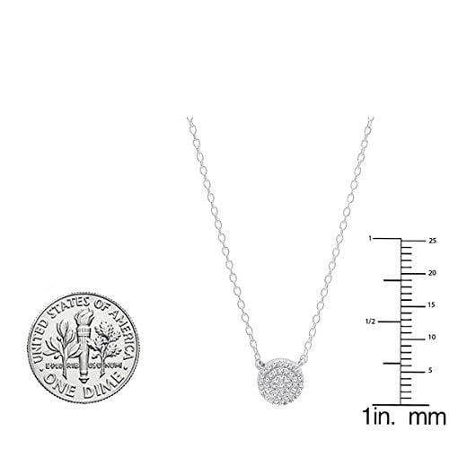 Dazzlingrock Collection 0.10 Carat (Ctw) 14K Round Diamond Ladies Circle Pendant 1/10 CT, White Gold