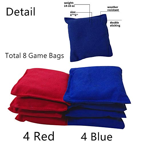 haxTON Cornhole Game Premiun Cornhole Boards Tournament Size Solid Wood 4'x2' / MDF 3'x2' Cornhole Sets Portable Cornhole Game Wood Cornhole Boards Set Include 8 Corn Hole Toss Bags