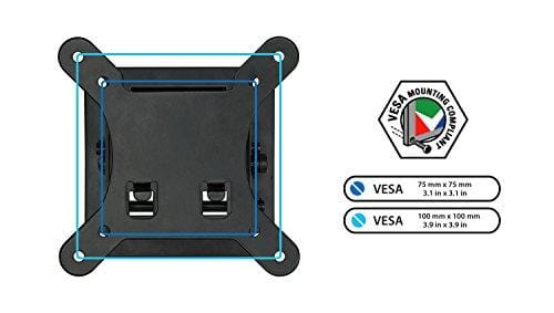 Mount-It! Tilt TV Wall Mount Bracket 1.7 Inch Low-Profile Design with Quick Release Function, VESA 75 and VESA 100 Compliant, Steel Fits up 32 Inch TVs 30 Lbs Carrying Capacity, Black