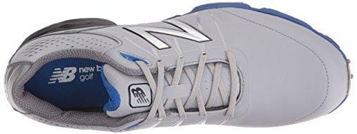 New Balance Men's NBG2004 Waterproof Spiked Comfort Golf Shoe, Grey/Blue, 12 M US