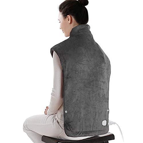 XXX-Large Heating Pad Wrap for Back Shoulders Pain Relief with Strap, FDA Registered, ETL Certified, 6 Temperature Settings Auto Off, 25 x 32", Dark Gray