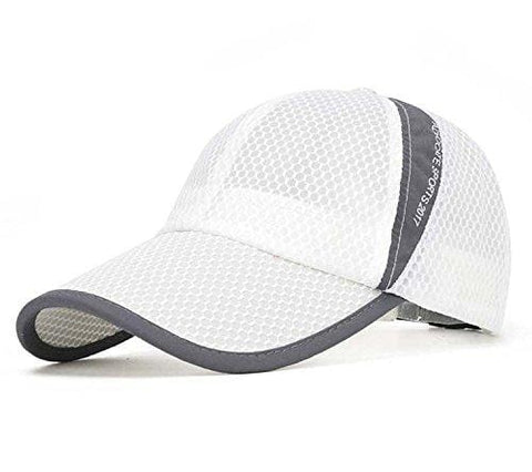 FADA Men's Mesh Brim Tennis Cap Outside Sunscreen Quick Dry Adjustable Baseball Hat White [product _type] FADA - Ultra Pickleball - The Pickleball Paddle MegaStore