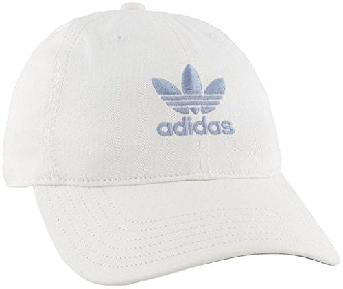 adidas Women's Originals Relaxed Adjustable Strapback Cap, White/Chalk Blue, One Size [product _type] adidas Originals - Ultra Pickleball - The Pickleball Paddle MegaStore