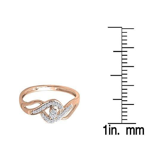 Dazzlingrock Collection 0.15 Carat (ctw) 10k Round Cut Diamond Ladies Engagement Bridal Promise Ring, Rose Gold, Size 8.5