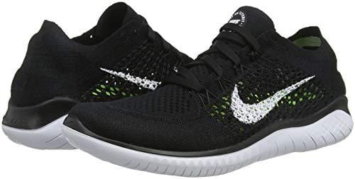 Nike Womens Free RN Flyknit 2018 Running Shoes (6 B(M) US) Black/White