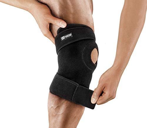 Copper Compression Extra Support Knee Brace. Highest Copper Content Guaranteed. Best Adjustable Copper Infused Fit Knee Brace. Open Patella Stabilizer Neoprene Sleeve for Sprains and Injury Recovery