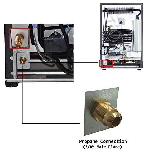 Smad Small Propane Fridge 3 Way Refrigerator for RV Outdoor Camper Gas 110V 12V,1.4 Cu.ft.