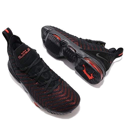 Nike Kids Lebron XVI GS, Black/Black-University RED, Youth Size 7