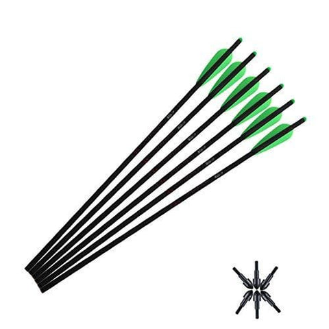 REEGOX 22" Carbon Crossbow Bolts-100% Carbon Crossbow Arrows with Field Point/Moon Nock-6 Pack