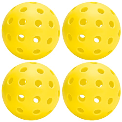 BuddyCheer Pickle Ball, Outdoor Pickleball Balls Set, 4 Pack, 40 Hole, Pickleball Gifts for Women & Men, Pickle-Ball Equipment