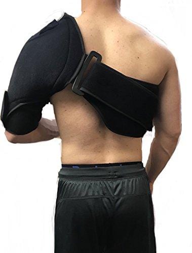 O2 Cold Therapy Shoulder Brace with Ice Pack and Air Compression Wrap, Universal