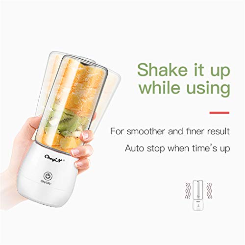 Portable Blender,inkint Personal Size Blender Juicer Cup for Shakes and Smoothies Fruit Mixer with USB Rechargeable 6 Stainless Steel Blades BPA Free 450ml
