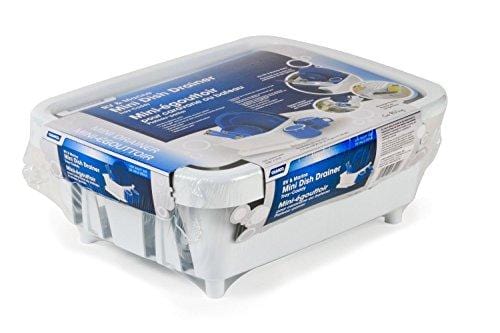 Camco Durable Mini Dish Drainer Rack and Tray Perfect for RV Sinks, Marine Sinks, and Compact Kitchen Sinks- White (43511)