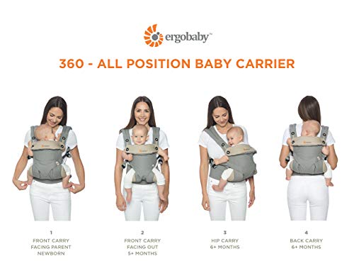 Ergobaby Carrier, 360 All Carry Positions Baby Carrier, Starry Sky Grey