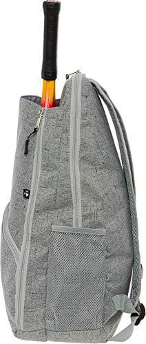LISH Men's Court Advantage Tennis Backpack - Racket Holder Equipment Bag for Tennis, Racquetball, Squash (Grey)