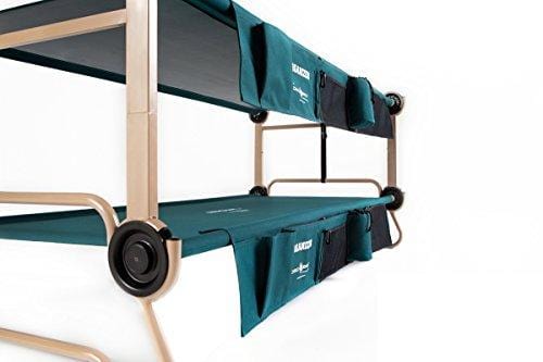 Disc-O-Bed Cam-O-Bunk Large Bunk Combo with 2 Organizers and 4 Anti Slip Footpads, Tan/Green