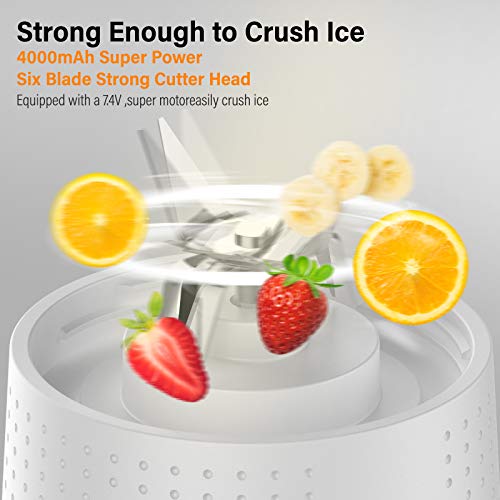 LaHuko Portable Blender Personal Size Blender Juicer Cup Juice Crushed-ice Smoothie Shake,USB Rechargeable,380ml Waterproof Blender Outdoor Picnic Travel Gym