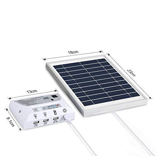 SUAOKI Solar Panel System Lights Kit, Upgraded Portable Home Solar Lights Outdoor Solar Powered Charger with Switch Controller, 2 LED Bulbs, 3 USB Ports for Indoor Outdoor Camping Garage Emergency