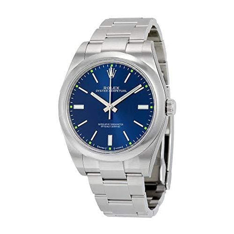 Rolex Oyster Perpetual Blue Dial Stainless Steel Automatic Mens Watch 114300BLSO