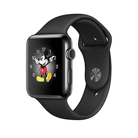 Apple Watch Series 2, 42mm Space Black Stainless Steel Case with Black Sport Band (Renewed)