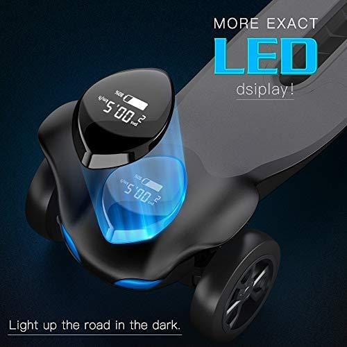 TOMOLOO Electric Skateboard with Remote Controller, 3-Wheel All Terrain Longboard 15.5 MPH Top Speed, 265 lbs Max Load with LED Night Lights