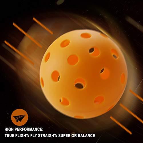 EasyTime Pickleball Balls Outdoors Balls with 40 Small Precisely Drilled Holes & Indoor Balls with 26 Drilled Holes USAPA Approved (Outdoor-6 Pack)