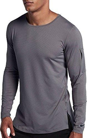 Nike Men's Modern Utility Fitted Long Sleeve Training Shirt (Gunsmoke/Black, XL)